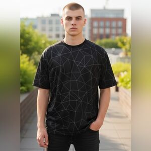 Tek Gear Black Geometric Men's Tee